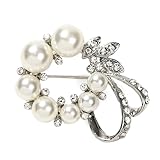 [ティグロス] TIGLOSS ブローチ コサージュ パール 結婚式 卒業式 入学式 フラワー セレモニー フォーマル ジャケット スーツ ギフト 贈り物 お呼ばれ ドレス パーティー ピン クリップ 専用BOX付 シルバー
