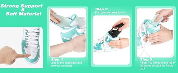 Protector de arrugas de zapatos, 6 pares de protectores de arrugas de zapatos para la mayoría de las arrugas de tenis para mujeres 5-9 hombres 7-12