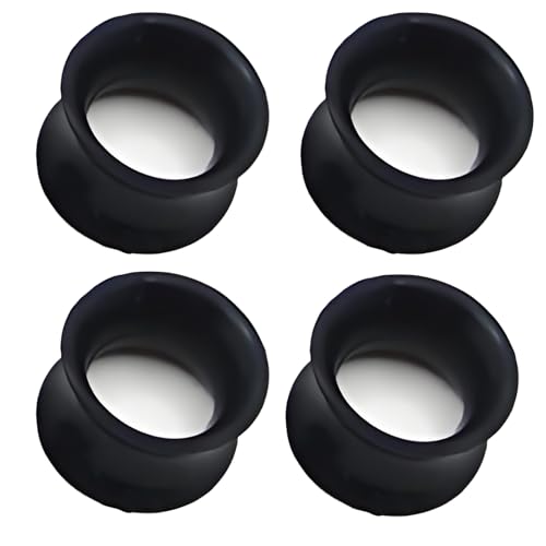 URYVAIW 4 Pcs Écarteur d'Oreille en Silicone, Expansion Piercing Unisexe, Noir (12mm)
