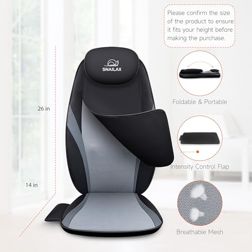 Image of Snailax Neck and Back Massager with Heat, Massage Chair Pad Back Massager for Pain Relief Deep Tissue Chair Massage Pad with 10 Deep Kneading Nodes for Office Home, Gifts for Dad,Mom
