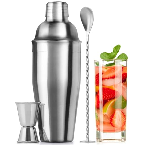 DYHWAC Coctelera de Acero Inoxidable de 750ml, Juego de cóctel, coctelera de Tres Piezas for Barman