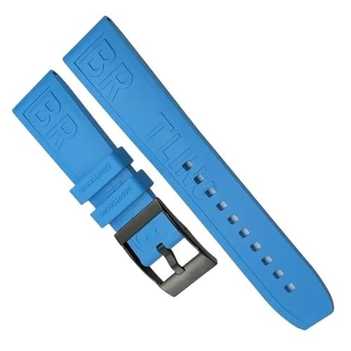 Bracelet en caoutchouc pour montre Breitling Superocean Avenger 20mm bleu