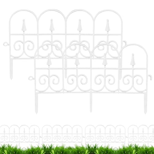 Jenshhch Rasengitter Kunststoff Zaunelemente 58x33cm 2er-Set Wetterfeste Gartenumrandung Zaunlatten Beeteinfassung (A)