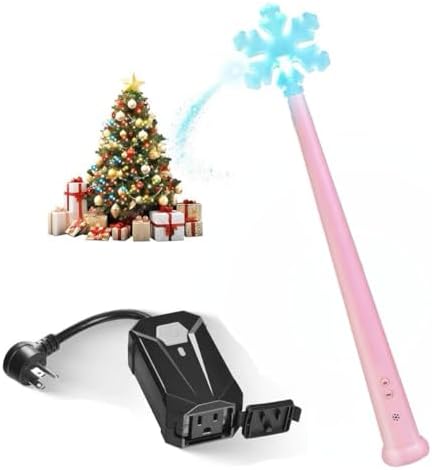 Voice Magic Christmas Light Wand,Wireless Remote Control Outlet for Christmas Tree String Lights and Home Decoration Lights,Remote Magic Switch Kit with Music for Kids/Friends/Family,Pink