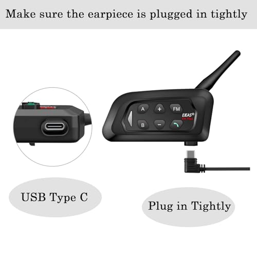 Image of Referee Communication System Sets, V4C Plus Referee Headsets with USB C Interface Right Earpiece for Volleyball Official Football Coach Crews Soccer Handball (3 Pack)