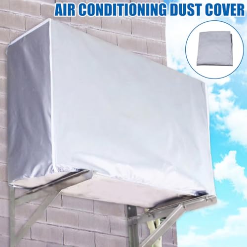 Klimaanlage Abdeckung Außengerät Mit Gummizug Mit Kordelzug Anti Staub Anti Schnee, 84X57X32cm Anti-Staub-Anti-Schnee im Freien, Wetterfeste Klimaanlagen-Abdeckung, Wasserdichte Klimaanlage Abdeckung
