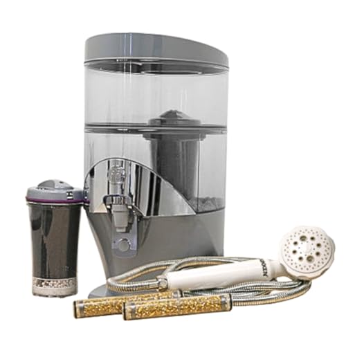 Water Pack 2 for Nikken Pimag Water Filter Dispenser,MicroJet Filtered Shower Head with Handheld & Cartridge Water Filter Replacement 4407, Waterfall Gravity System Purifier & Shower Head with Filters