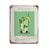 WOPIYNAG Mojito Cocktail-Druck, Retro-Poster, 