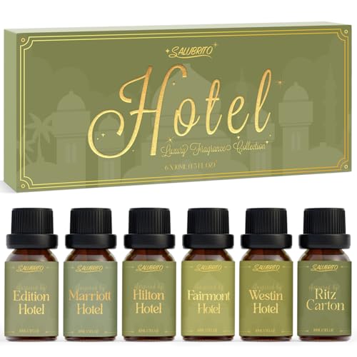 SALUBRITO Luxury Hotel Fragrance Oil Set for Diffuser, Premium Essential Oil - Inspired by Classic Hotel Scents Re-Imagined, Gift for Women and Men