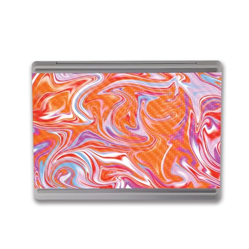 Image of MightySkins Carbon Fiber Skin Compatible with Microsoft Surface Laptop Go 3 (2023) Full Wrap Kit - Orange Swirl | Protective, Durable Textured Carbon Fiber Finish | Made in The USA