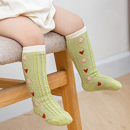 Toddler Baby Kids Girls Warm Cute Knee-High Socks Warm Knitted Stockings Mid-Calf Length Soft Elegant Cotton Socks3