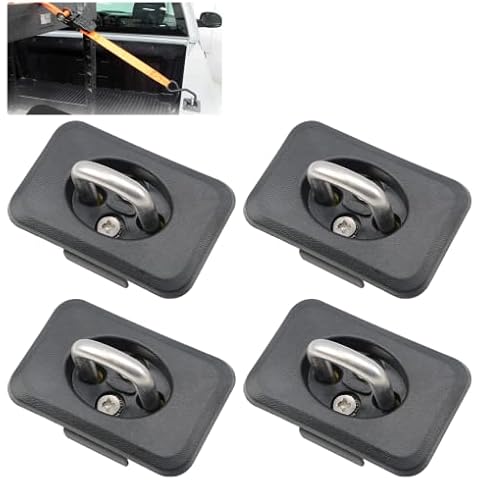 XSTRAP STANDARD 4pcs Truck Bed Retractable Tie Down Anchors Fit for 98-14 Ford F150 98-16 Ford Super Duty, 99-13 Chevrolet Silverado GMC Sierra 95-08 Dodge RAM Cover