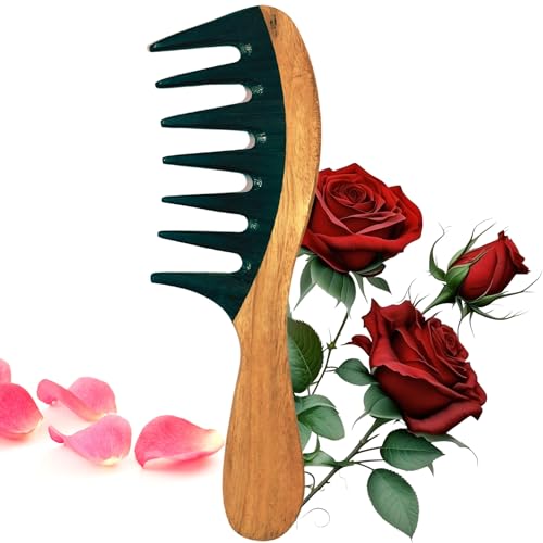 Image of Handmade Kacchi Rose sheesham Broad Wooden Comb For Men & Women Detangling, Frizz Control & Shine, Suited For All Hair Types Kangi (Wide Rosewood Comb)