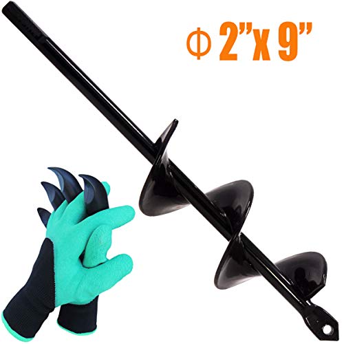 Koopi Auger Drill Bit, Garden Plant Flower Bulb Auger 2" x 9" Rapid