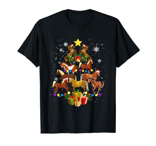 Pferde Weihnachten Weihnachtsbaum Geschenk Xmas Pferd T-Shirt