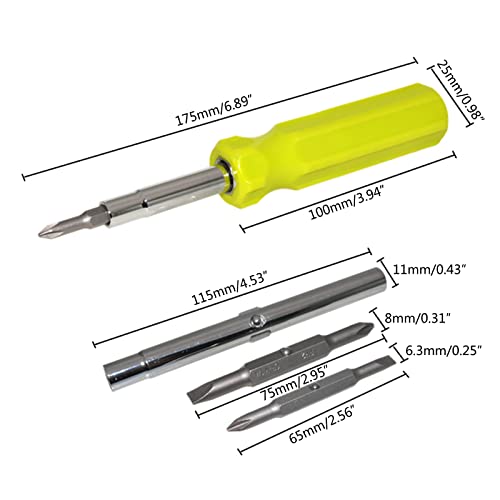 6 In 1 Screwdriver 8Mm Slotted Screwdriver Durable High Strength Screwdrivers Manual Spanners Repair Tool Multifunction Screwdriver Set Tool #TOP2