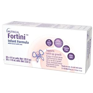 Nutricia Fortini Infant Formula – Milk-Based Baby Formula for Energy & Growth Support – Ready-to-Feed & Nutrient-Dense Baby Formula with Iron for Energy – 4 fl oz carton (30 Pack)