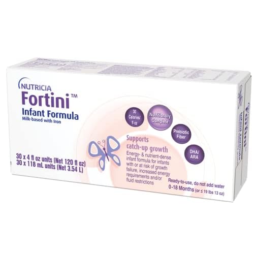Nutricia Fortini Infant Formula – Milk-Based Baby Formula for Energy & Growth Support – Ready-to-Feed & Nutrient-Dense Baby Formula with Iron for Energy – 4 fl oz carton (30 Pack)