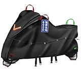 Bst Jyob バイクカバー オックス600D 厚手 【バイク専門家監修 防風プロテクション 強風に負けない】 丈夫 防風 防炎 極耐熱 防水 撥水 強紫外線防止 盗難防止 スクーター/原付/125cc/250cc用/400cc用/小型/普通/大型/軽二輪など 2XL：全長245*前高125*リア高100
