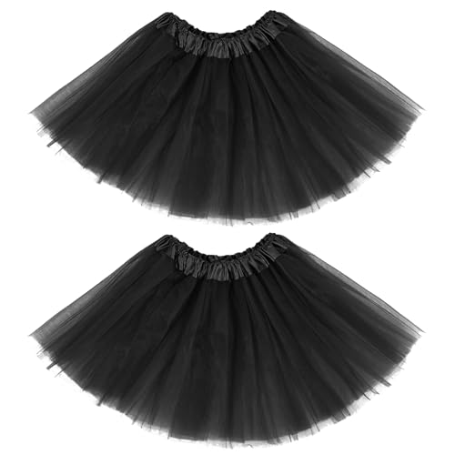 Zando 2 Pack Black Tutu Girls Black Tutu for Toddler Girls Kids 4 Layers 2-8 Years Halloween Costume Cosplay Princess Puffy Tulle Elastic Waist Dance Skirt Birthday Party Dress up Affordable Soft