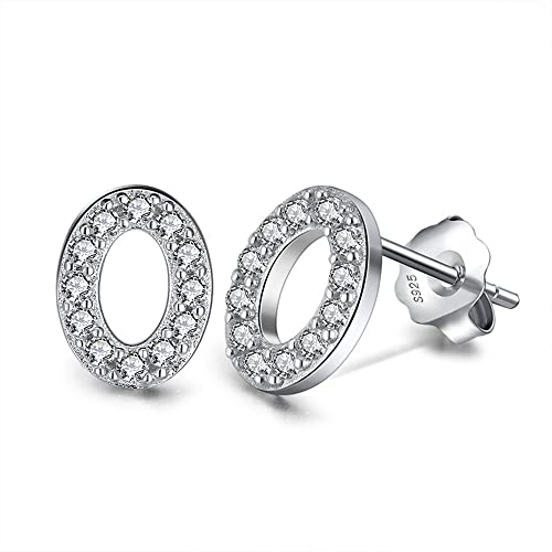 925 Sterling Silver Earrings Women's White zircon numbers 0-9 stud earring Fashion for Young Girls Gift Unique Aesthetic