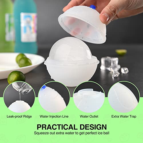 Ice Molds, Hotder Ice Cube Tray(Set Of 3), Silicone Molds Round Ice Cube Trays, Stackable Ice Ball Molds (3 Different Sizes), Ice Ball Maker Mold Sphere Ice Cube Mold For Whiskey, Father’s Day Gifts #TOP3