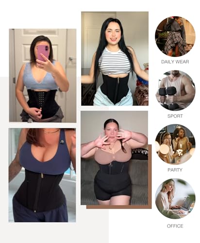 Lover-Beauty Waist Trainer for Women Tummy Control Workout Waist Cincher Corset Shapewear Body Shaper Zipper and Hooks4