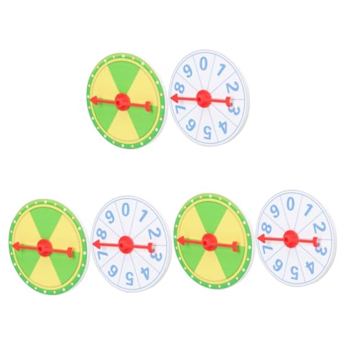 MUCKLILY 3sets 2pcs Prize Wheel for Fortune Roulette Game Turntable Fun Party Props for Raffles Contests Design Easy to Store Carry 2pcs*3