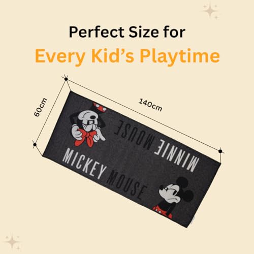Image of Athom Living Mickey & Minnie Mouse Runner Carpet 2x4.5 Ft, Soft Printed Mat with Anti-Skid Backing, Durable Washable Runner for Kids Bedroom, Play Area & Playroom Decor