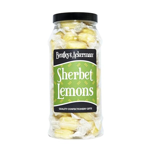 Sherbet Lemons Sweets (440g) Original Retro Boiled Sherbet Lemons Sweets Gift Jar By Bentley & Ackerman's Sweet Shop.