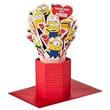 Hallmark Paper Wonder Minions Pop-Up Valentine's Day Card (One in a Minion Bouquet) for Kids, Teachers, Coworkers