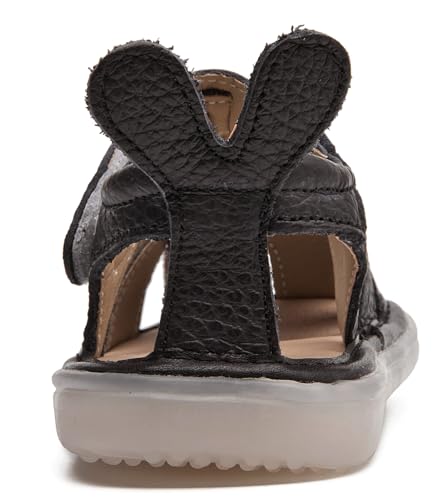 DADAWEN Baby Boys Girls Closed Toe Summer Sandals Lightweight Non-Slip Soft Sole Leather Athletic Sandals Outdoor Toddler First Walking Shoes4