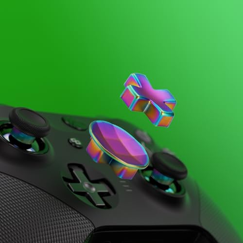 eXtremeRate 13 en 1 Component Pack Kit para Xbox Elite Series 2 Control 6 Joysticks Metálicos & Herramienta de Ajuste 2 D-Pads 4 Paletas para Xbox Elite Series 2 Core Mando-Rainbow Metálico - imagen 9
