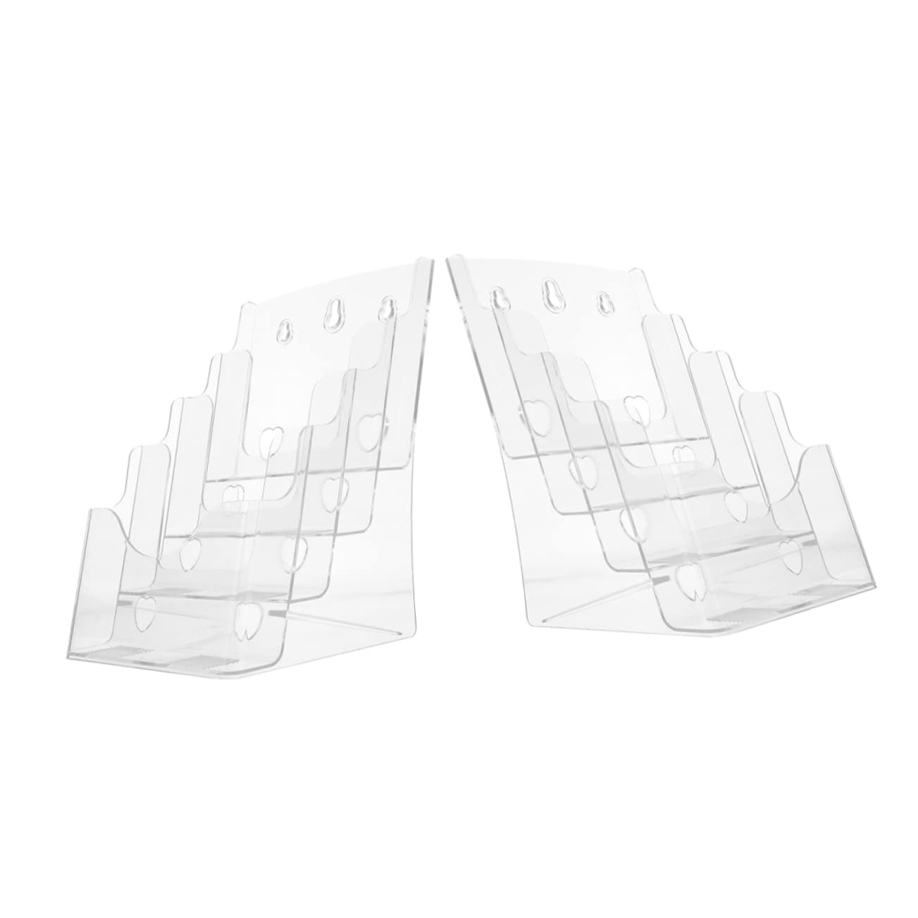 Présentoirs à Prospectus Espace Généreux 4 Niveaux, en Plastique, Lot de 2 pour Brochures et Flyers, Bureau et Maison