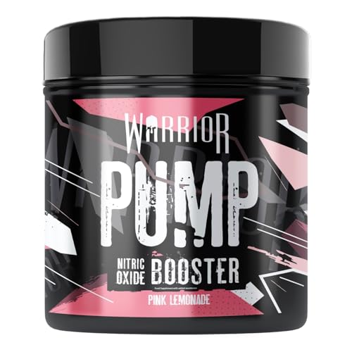 Warrior Pump Pre-Workout Pulver 225 g (Rosa Limonade) – Stickoxid Booster & Energie-Formel ohne Stimulanzien, koffeinfrei – Citrullinmalat & zyklisches Dextrin für Muskelkraft & Fokus