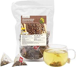 MQUPIN Chrysanthemum Cassia Tea, Combination Health Tea Bags 8.8 oz (0.18oz×50bags),Chrysanthemum,Cassia,Wolfberry,Osmanthus,Honeysuckle,Herbal Tea (8.8 oz- chrysanthemum and Cassia Seed Tea)