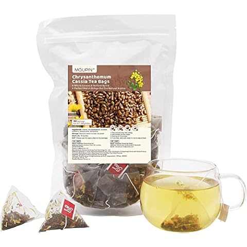 MQUPIN Chrysanthemum Cassia Tea, Combination Health Tea Bags 8.8 oz (0.18oz×50bags),Chrysanthemum,Cassia,Wolfberry,Osmanthus,Honeysuckle,Herbal Tea (8.8 oz- chrysanthemum and Cassia Seed Tea) Cover
