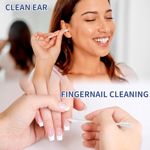 Image of Pointed Tip Cotton Swabs, 800 Count Double Tipped Precision Tips Cotton Buds Spiral Head with Paper Stick, Cotton Buds for Makeup, Personal Care, Crafts(Pointed+Spiral Head)
