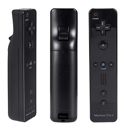 image for TechKen Motion Plus Wii Controllers 2Packs with Nunchucks, Wii Remote 
