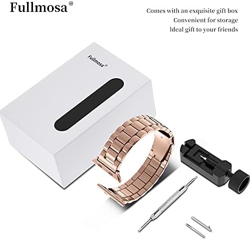 Fullmosa Metal Band Compatible with Apple Watch Bands 41mm 40mm 38mm, iWatch Band with Case for Apple Watch Series 9 8 7 6 5 4 3 2 1 SE3/2/1, Rose Gold - Image 7