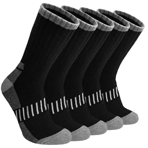 Wamicu Calcetines Térmicos de Trabajo para Hombre - 5 Pares Gordos para Invierno y Deporte, Talla 39-45