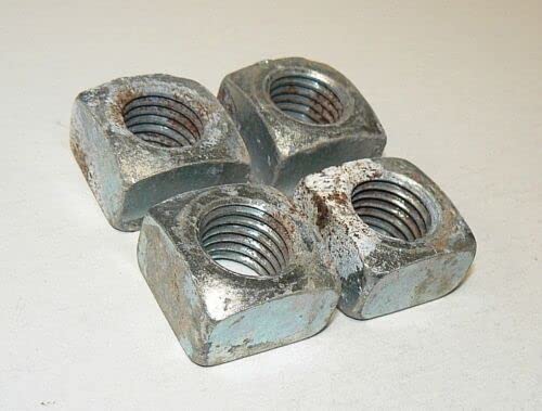 7/8"-9 Square Nuts - Zinc Plated Finish - Lot of 10 Pcs. HQ