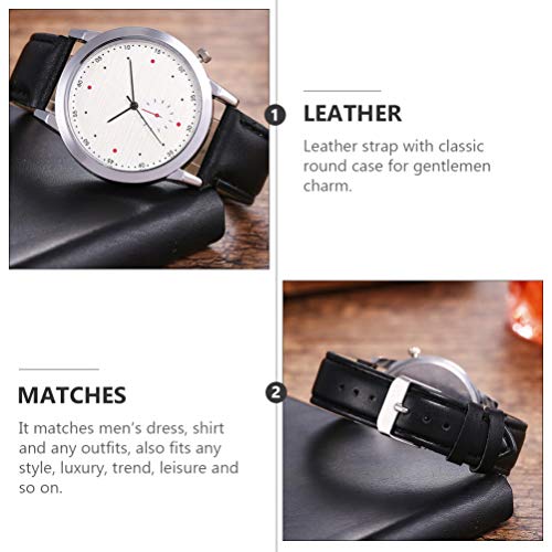 VILLCASE Relógio de Pulso Masculino Moda Retrô Luxo Couro Relógio Personalidade Negócio Relógio Quar