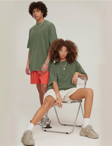 Image of Arssm Men Oversized T Shirts Vintage Tee Loose Fit Short Sleeve Casual Streetwear Baggy Washed Unisex Tops