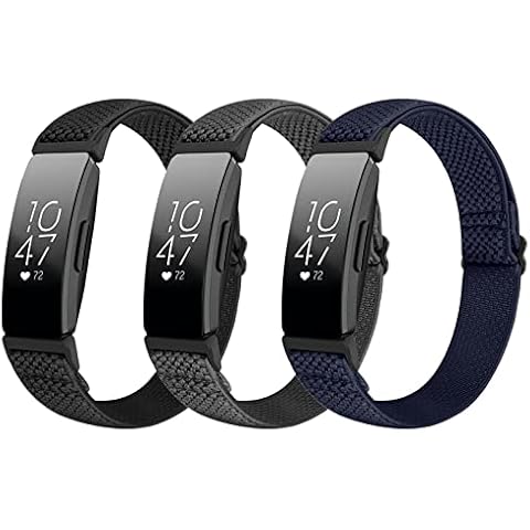 Huamanlou Adjustable Elastic Nylon Sport Bands Compatible with Fitbit Inspire 2/Inspire/Inspire HR/Ace 2/Ace 3, Soft Solo Loop Stretchy Straps Replacement Wristbands for Fitbit Inspire Women Men Cover
