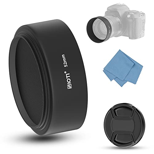 SIOTI 52mm Lens Hood, Matte Treatment Inside, Aluminum Material, Compatible with All Camera Lens S/C/N/F/O/P etc.(52mm)