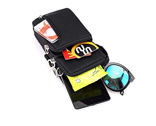 Voarge Messenger Schoudertas voor dames, 3 lagen, modieus, voor mobiele telefoon, hart, ritssluiting, armtas, hanger… - Image 4