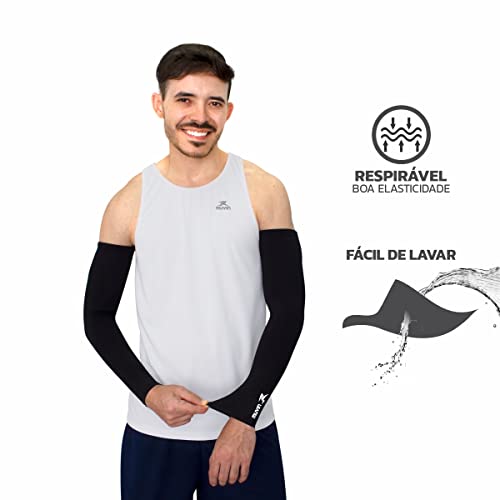Manguito Esportivo Pro Proteção Solar UV50+ Longo Com Costura Flat e Refletivo Muvin – Par – Mangote