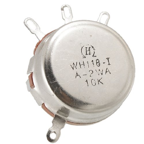 WH118-I 10 KΩ Potentiometer – 2 W, Kohleschicht, 4 Anschlüsse, Rundwelle, Für Drehregler & Temperatur