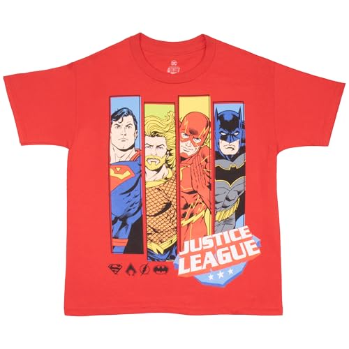WARNER BROS Justice League Boys Graphic Tees Short Sleeve T Shirts Justice League Graphic Print T Shirt 2 Pack Boys Tees3
